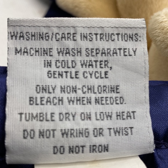 Baby Fanatic New England Patriots Bear Lovey Security Blanket Tan Navy Satin - Picture 5 of 10